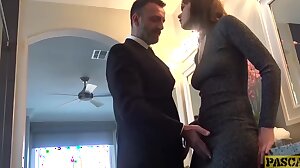 Fancy English whore rammed in pussy and mouth
