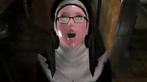 Futanari Nun Fucking a Bride Huge Boobs II