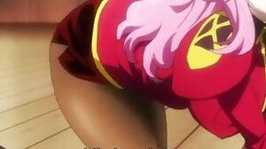 Pink haired hentai cutie working out