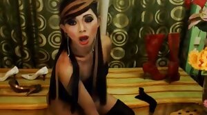 Tranny Jerking Off her 10 Inch Hard Dick