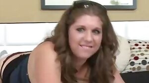 Busty bbw sucks cock for lucky guy