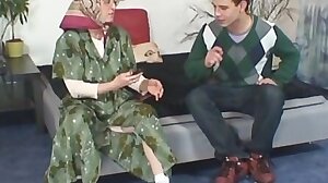 Lonely granny is pleasing an young stud