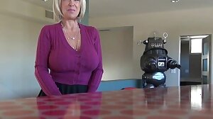 Blonde MILF With Huge Tits Swallows Cum