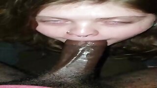 Filthy minded, Caucasian stunner is blowing a ginormous, ebony jizz-shotgun for the first-ever time ever
