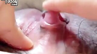 Japanese female groping her giant bean to ejaculation