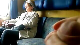 Train Dick flash to Mature - with Cum