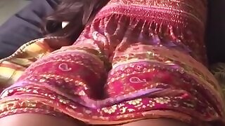 Hot latina amateur milf babe with juicy ass is laying on the bed