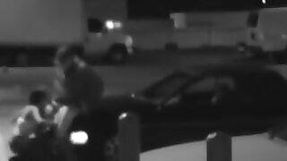 Gag inducing blowjob at the parking lot!