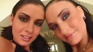 Sperm Swap Brunettes swap cum after ass fuck