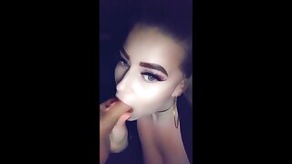 Hefty breasted teenie is anxiously deepthroating a humungous hard-on while touching another one at the same time