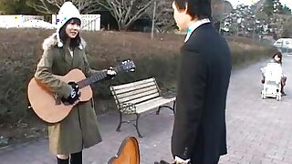 Japanese flasher gets some head