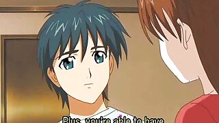 Tied up anime gets dildo in cunt