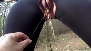 Bizarre outdoor BDSM with busty slave Brenda