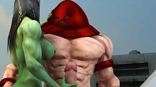 She hulk and the rock hard Juggernaut, She hulk and the rock hard Juggernaut
