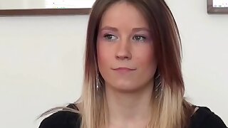 A pretty hungarian girl with tight fit body does a casting,