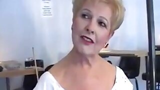Hot Granny Cougar Pool Table Bang,