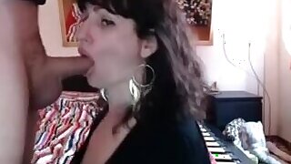 My black-haired wifey deepthroats my ding-10-Pounder on camera, My lewd wife have to have a P.H.D. in blow job sex. Seriously, this sweetheart is just that valuable. That Hottie sucks every inch of my tool with enjoyment.