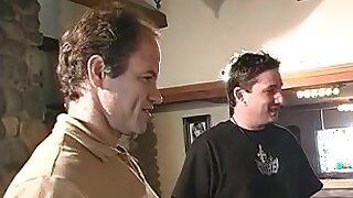double penetration with great sweetheart two, Sexy dark brown has multiple orgasms whilst getting a strapon in the butt and wet crack. At the end that babe receives cum on her feet.
