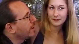 Vintage bigtit euro riding on older mans cock, Vintage bigtit euro riding on older mans cock before getting a facial