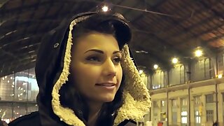 Natural tits babe pov banged, Sexy Euro brunette amateur babe picked up at train station by stranger then took in his apartment where got blowjob and fucked her body pov