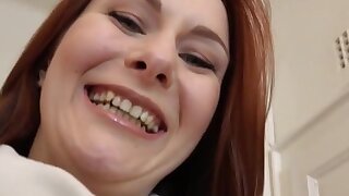Hot redhead Euro amateur banged pov, Stranger with a lot of cash picked up sexy Euro redhead amateur babe in public then in his apartment fucks her shaved pussy and throat pov
