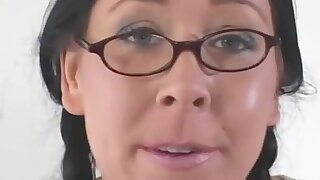 Nerdy teen gets her ass detroyed, Nerdy teen with glasses get her ass fucked by a white cock