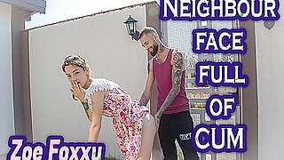Helping My Neighbour With A Face Full Of Cum - Cute Babe Outdoor 3d Porn - Zoe Foxxy