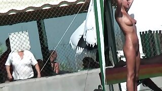 An excellent spy cam nude beach voyeur video