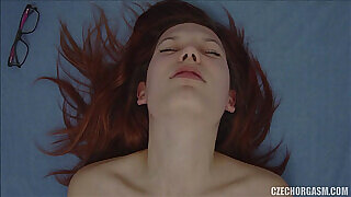 Redhead Girl Rubbing Big Lips Pussy