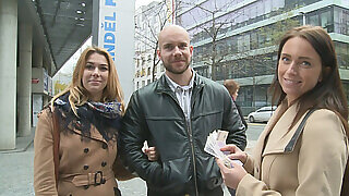 Amazing Busty Teen and Her BF Gets Money for Public SEX